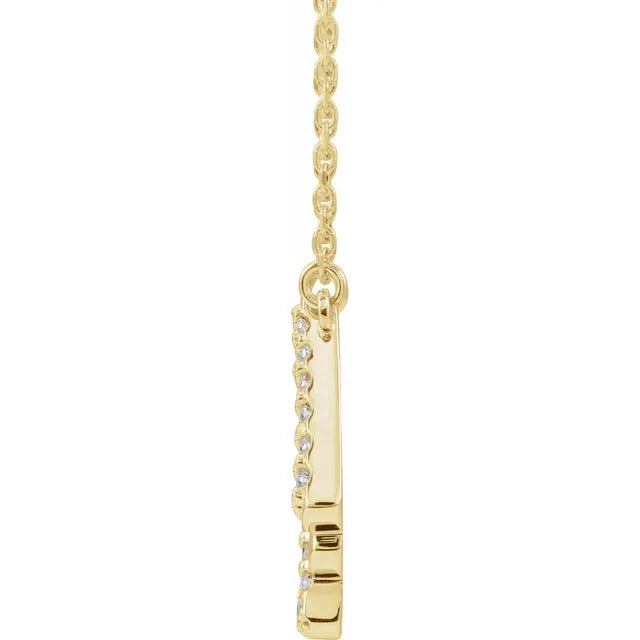 14K Gold 1/4 CTW Natural Diamond Art Deco 16" Necklace