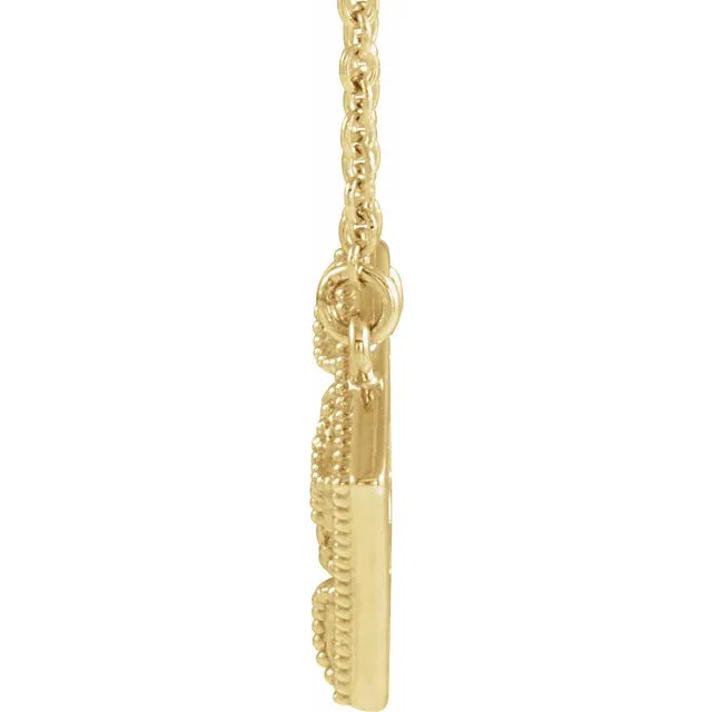 14K Gold Vintage-Inspired Geometric 16" Necklace