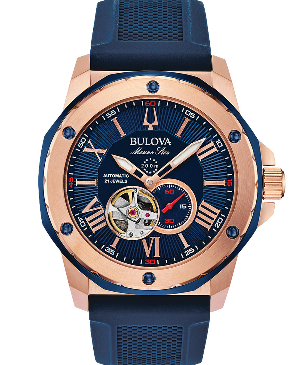 Bulova Mens Analogue Automatic Watch with Silicone Strap 98A227