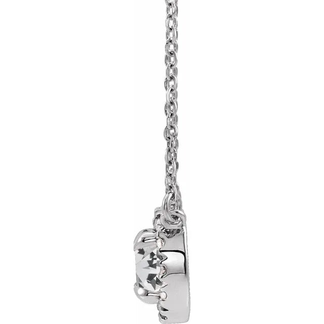 14K White 7/8 CTW Lab-Grown Diamond French-Set 16-18" Necklace:86978