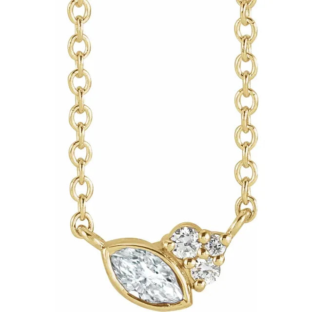 14K Yellow 1/10 CTW Natural Diamond 16" Necklace