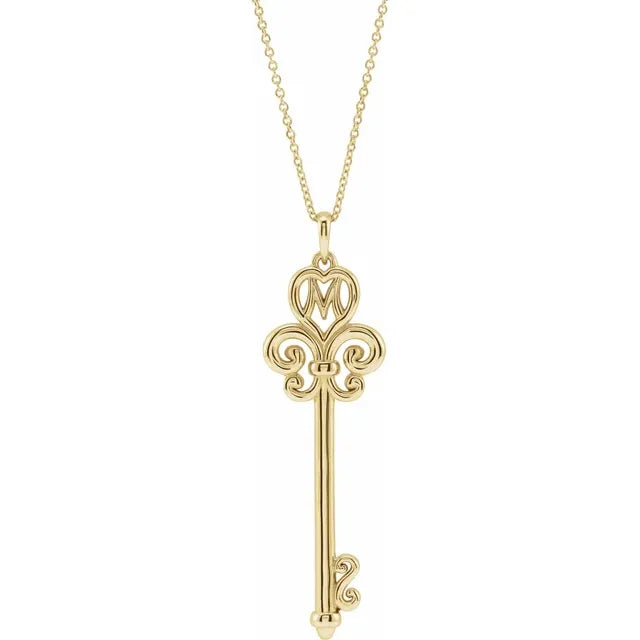 14K Gold  Mother's Key 16-18" Necklace