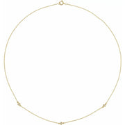14K Gold 1/6 CTW Natural Diamond 3-Station 18" Necklace
