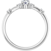 14K White 3/8 CTW Lab-Grown Diamond Halo-Style Ring:72088