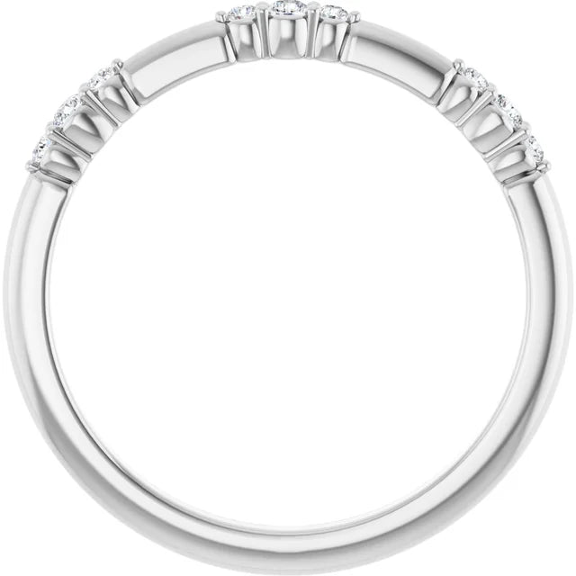 14K White 1/8 CTW Natural Diamond Stackable Ring:124033