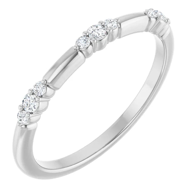 14K White 1/8 CTW Natural Diamond Stackable Ring:124033