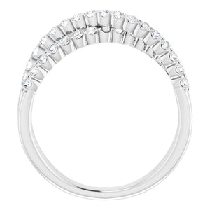 14K White 1/2 CTW Natural Diamond Criss-Cross Ring: 653010