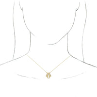 14K Gold 1/4 CTW Natural Diamond Art Deco 16" Necklace