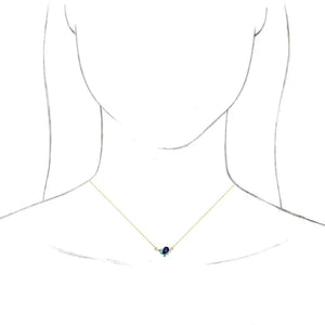 14K Yellow Natural Multi-Gemstone & .06 CTW Natural Diamond 16" Necklace
