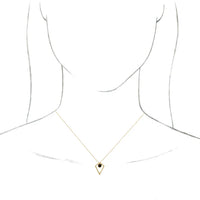 14K Yellow Natural Black Onyx Cabochon Pyramid 16-18" Necklace