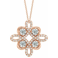 14K Gold 1/3 CTW Natural Diamond Clover 18" Necklace