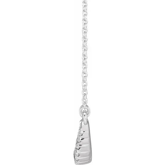 14K White 3/4 CTW Lab-Grown Diamond French-Set Bar 18" Necklace: 653708