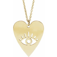 14K Gold Evil Eye Heart 16-18" Necklace: 87780