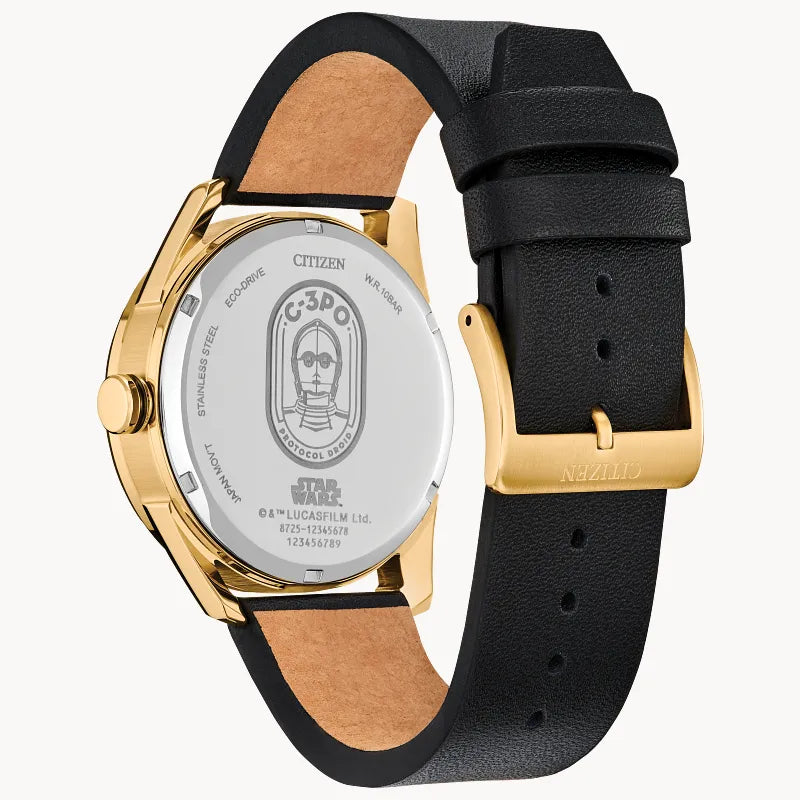 Citizen Star Wars C-3PO BU4026-05W, montre Eco-Drive pour homme, cadran multicolore, détail
