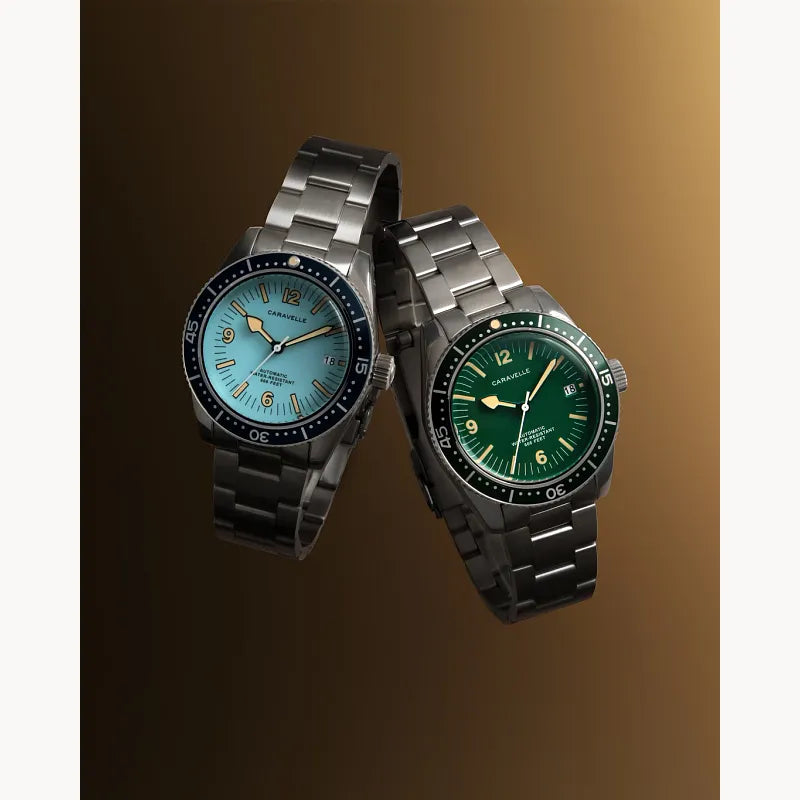 Caravelle Sea Hunter Green Men's Watch (43B179), detail