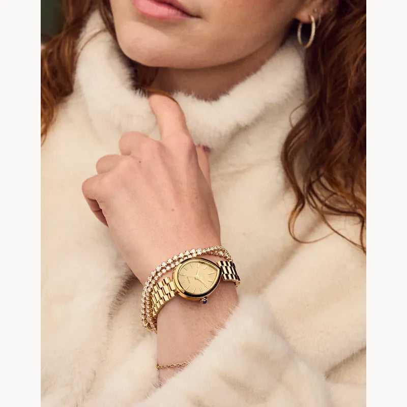 Citizen L Rainell EM1202-50P, montre Eco-Drive pour femme, cadran doré, détail