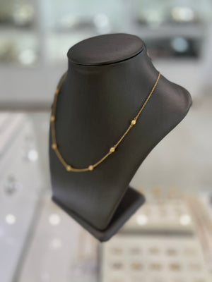 18Kt Yellow Gold Bean Chain Necklace Women
