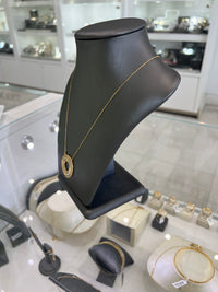 18kt Yellow Gold Necklace With18kt Yellow Gold Necklace With Atlas X Closed Circle Pendant Cubic Zirconia Cubic Zirconia