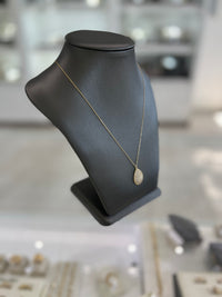 14kt Yellow Gold Halo TearDrop Necklace With Cubic Zirconia Necklace