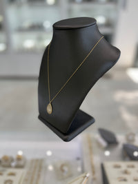 14kt Yellow Gold Halo TearDrop Necklace With Cubic Zirconia Necklace