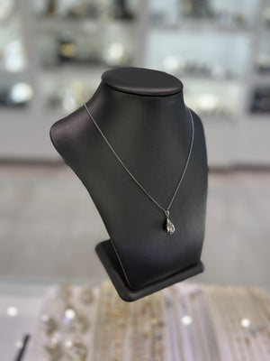 14kt White Gold Teardrop Pendant Necklace