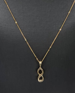 10Kt Gold Infinity Pendant Necklace