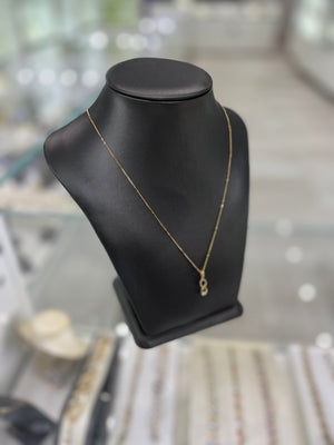 10Kt Gold Infinity Pendant Necklace