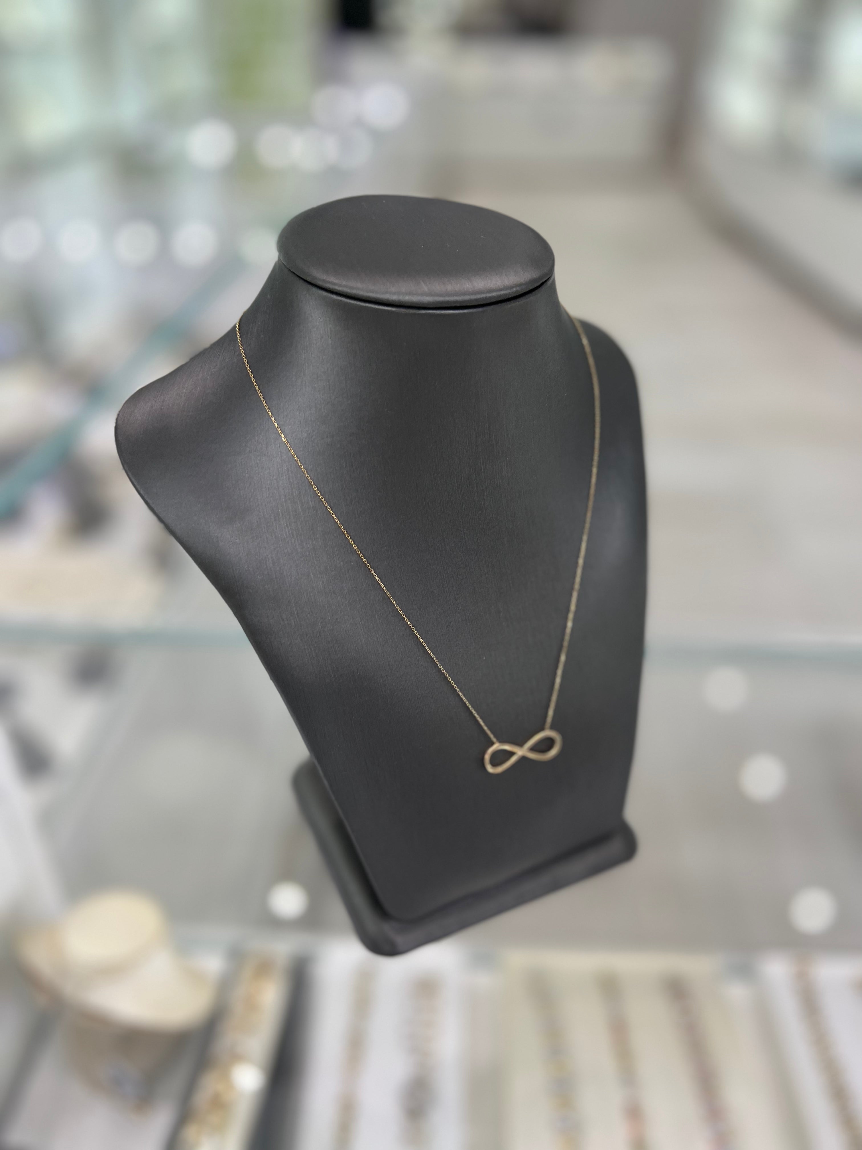 10Kt Gold Infinity Charm Necklace