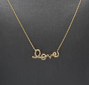 10kt Yellow Gold "Love" Pendant Chain Necklace