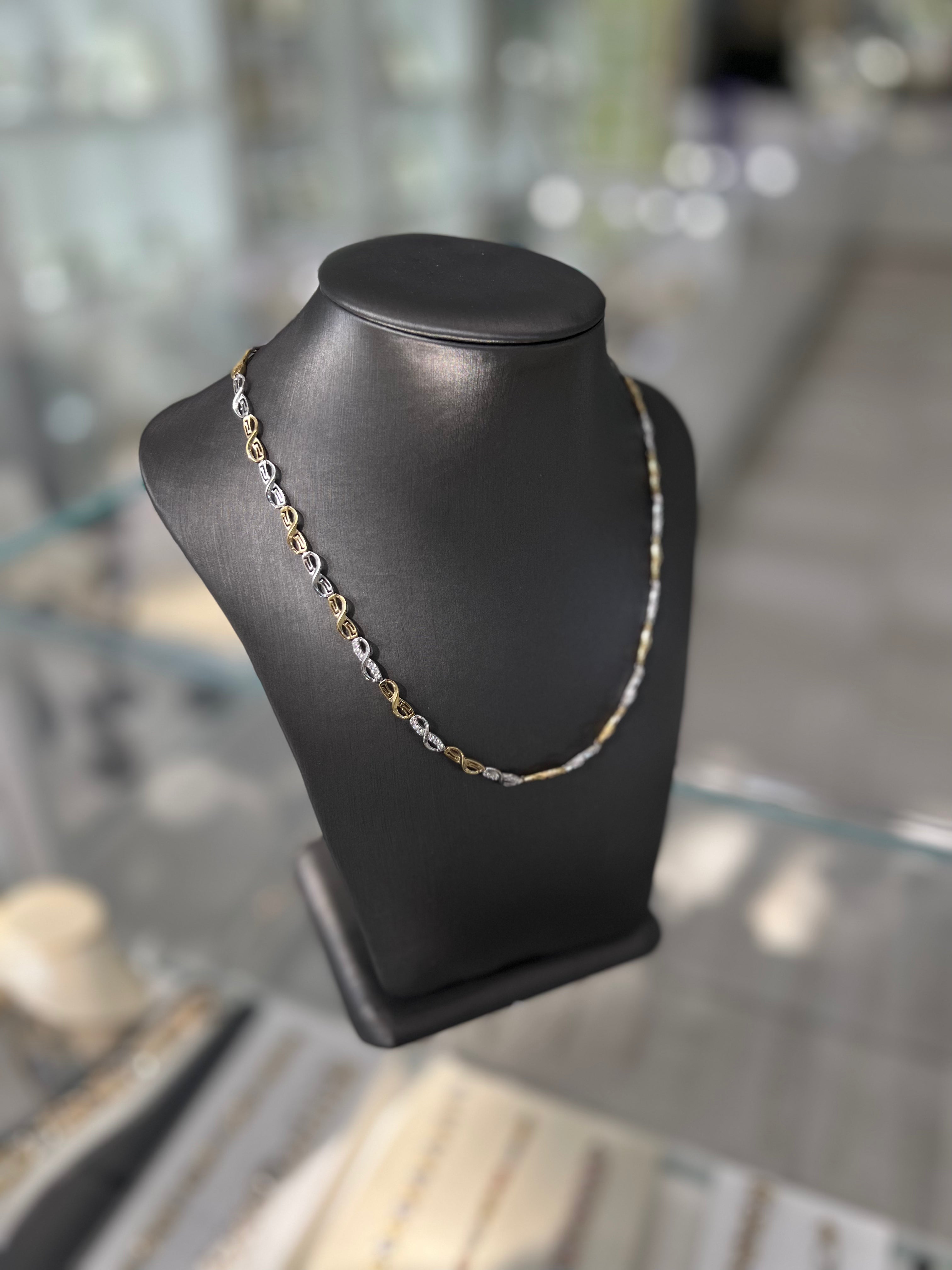 10Kt Two-Tone With Infinity Link Around Chain