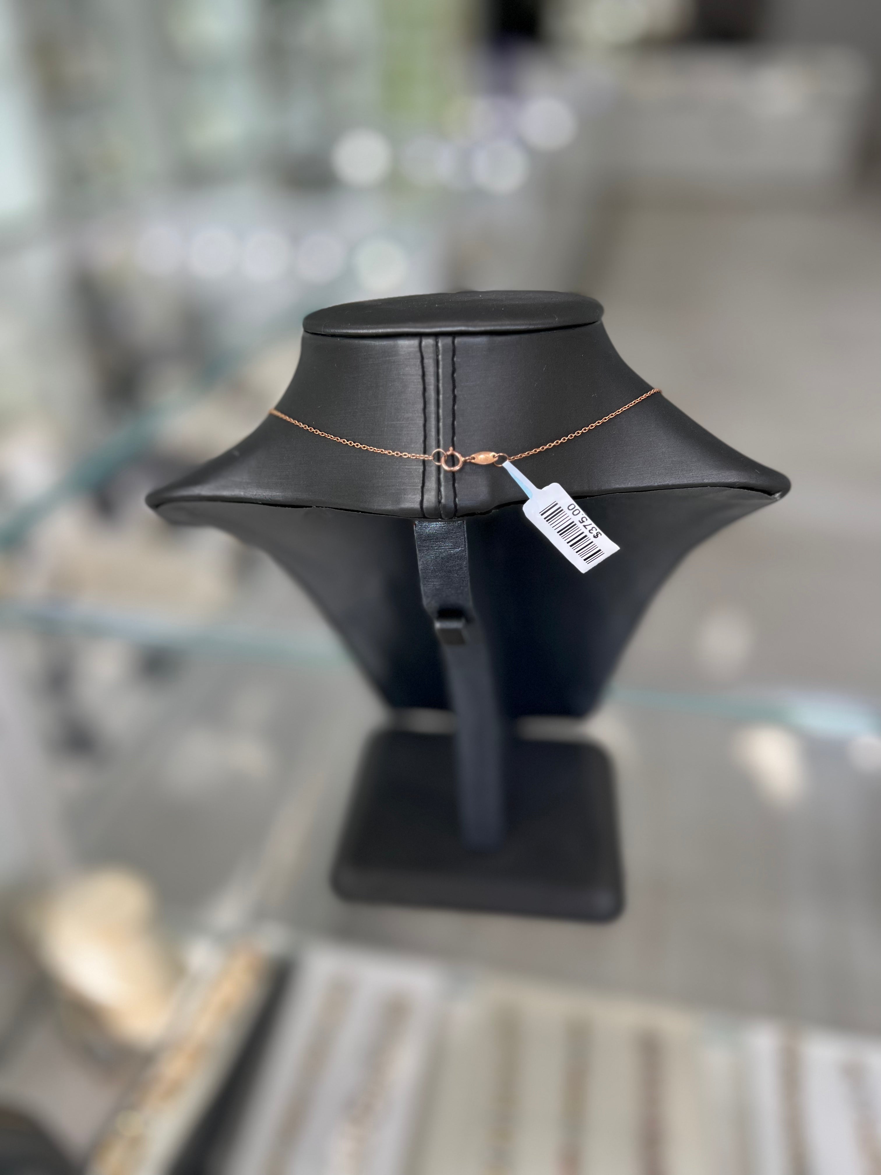 10kt Rose Gold Bar Pendant Chain Necklace