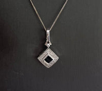 10kt White Gold Sapphire Diamond Pendant Chain