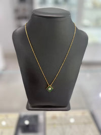 14kt Yellow Gold Emerald Diamond Rhombus