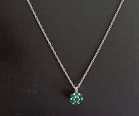 10KT White Gold Precious Stone Flower Necklaces