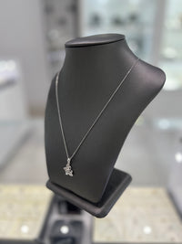 14kt White Gold Diamond With Peridot Butterfly Pendant 10kt Chain Necklace