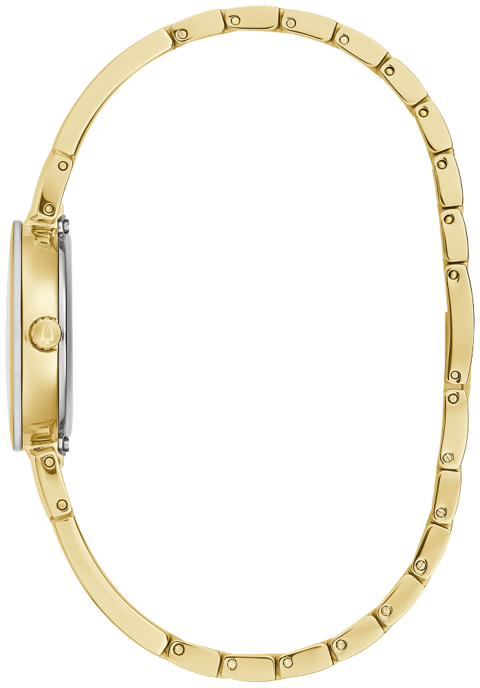 Bulova Marc Anthony Ladies Modern Diamond Stainless Steel Bangle Bracelet Watch, Gold/Champagne Dial, Quartz Watch