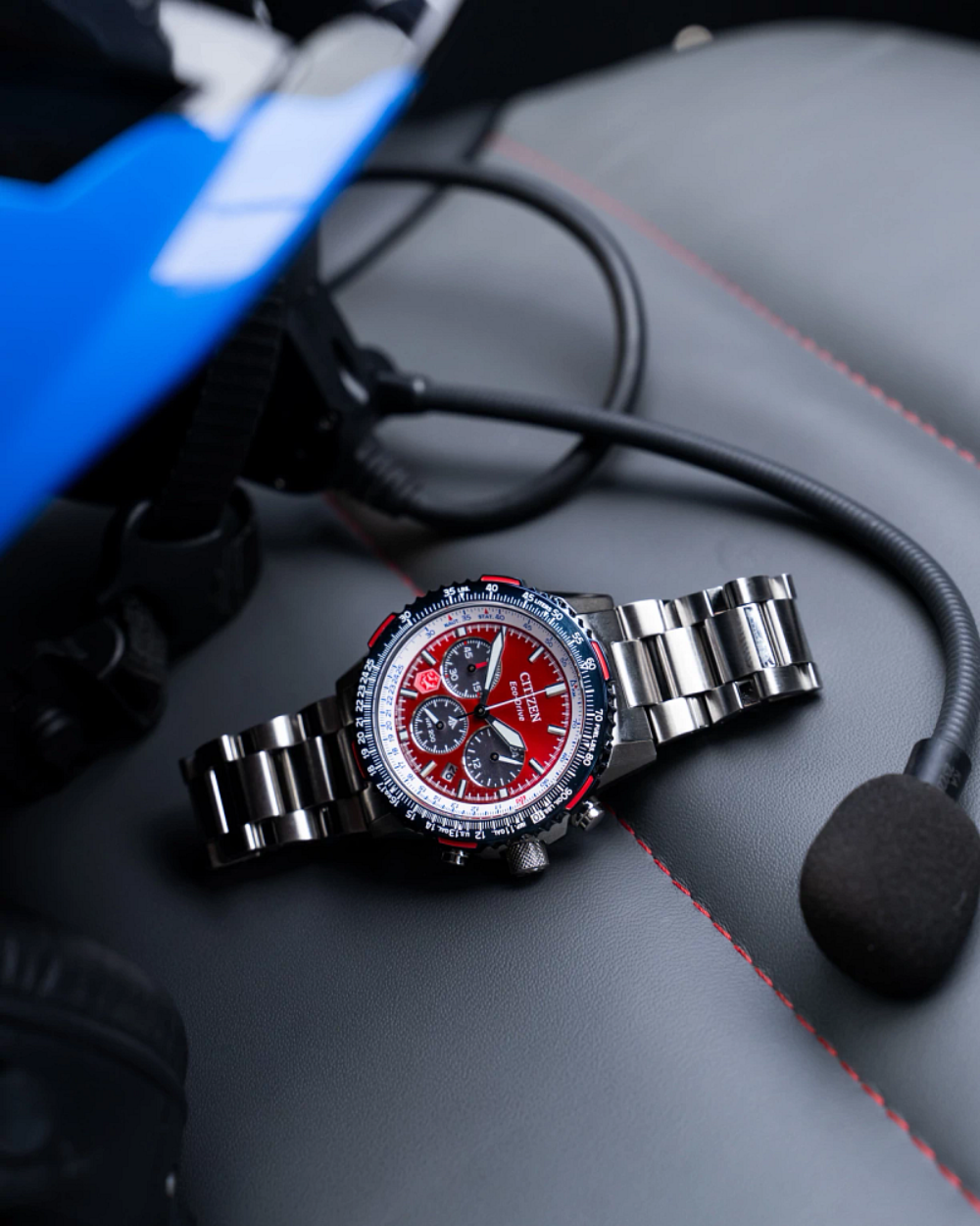 Citizen Promaster Sky Snow Birds Red Men's Watch (CA4668-51X), worn