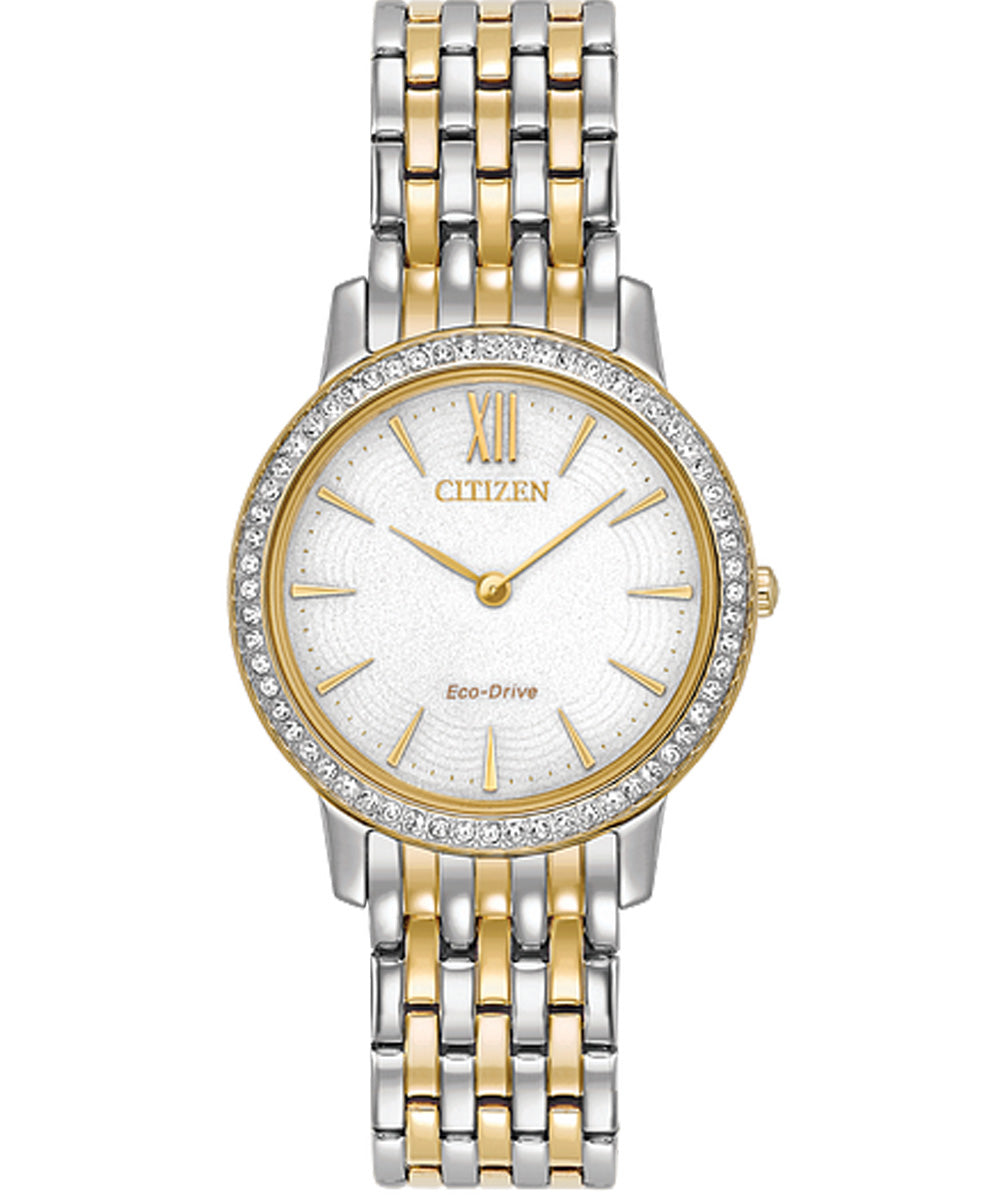 Citizen Ladies Silhouette Crystal EX1484-81A Eco-Drive Stainless Steel White Dial Watch