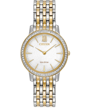 Citizen Ladies Silhouette Crystal EX1484-81A Eco-Drive Stainless Steel White Dial Watch