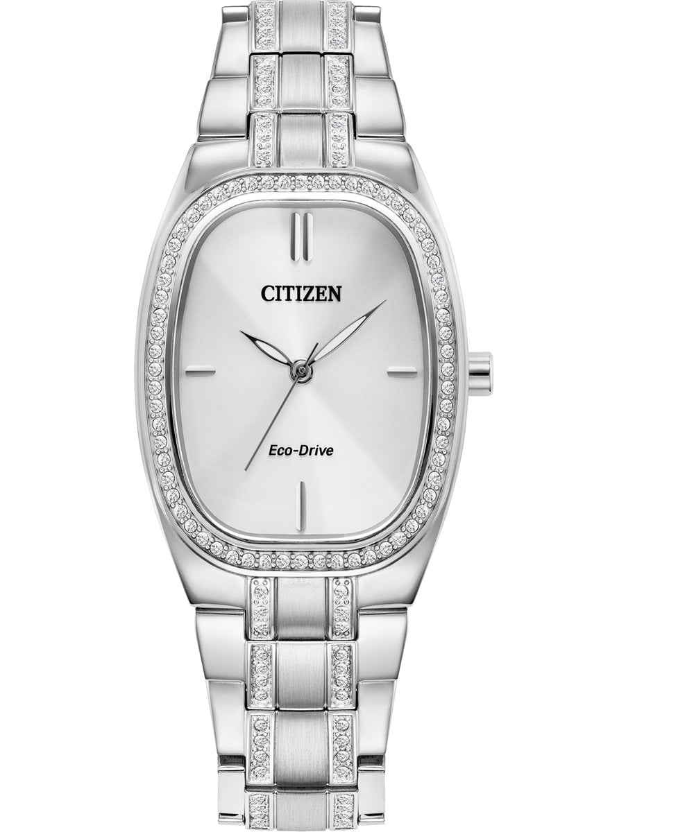 Citizen Curvy Crystal Women Stainless Steel Watch EM1080-55A