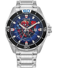 Men's Citizen Eco-Drive® ©MARVEL Spider-Man Watch with Blue Dial (Model: BM7610-52W)