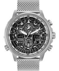 Citizen Navihawk UTC Eco-Drive Stainless Steel Mesh Mens Watch JY8030-83E