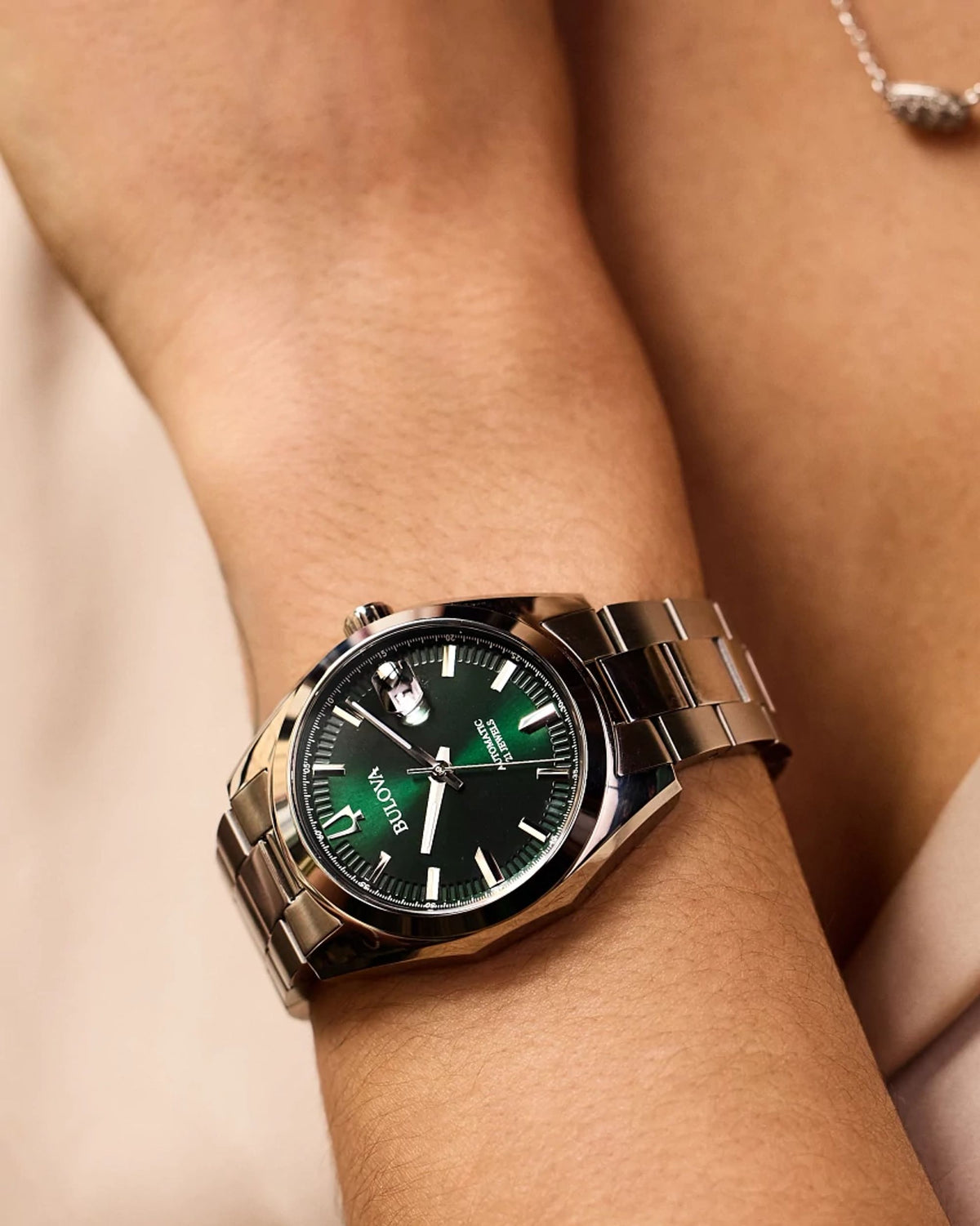 Bulova Surveyor Green Men's Watch (96B429), worn