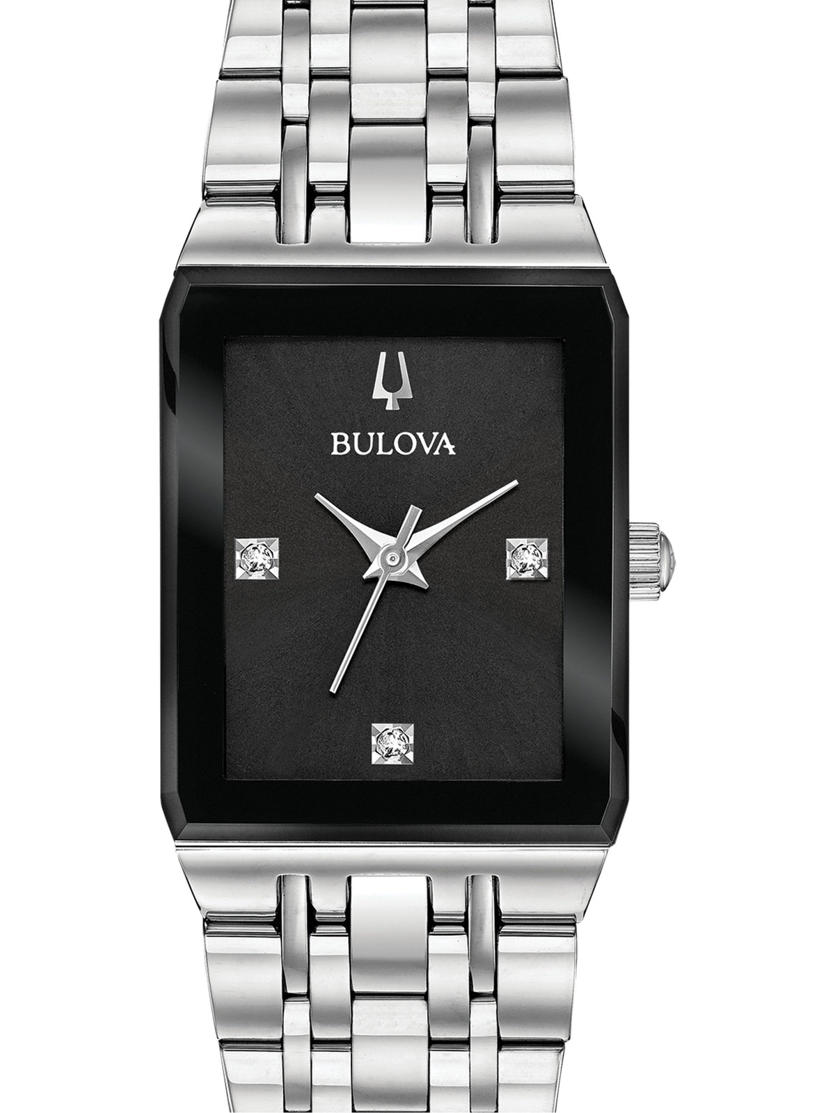 Bulova Quadra 96P202 women's quartz watch, black dial