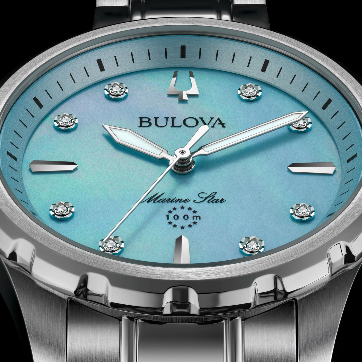 Bulova Marine Star Series B Blue Mother of Pearl Women's Watch (96P248), worn