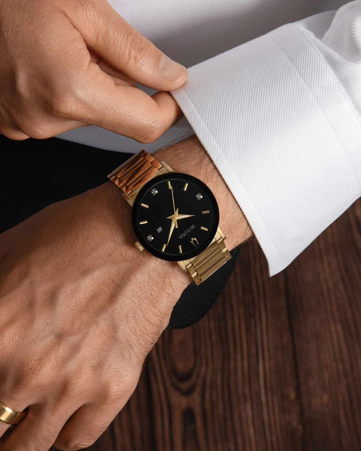 Bulova Futuro Black Men's Watch (97D116), worn
