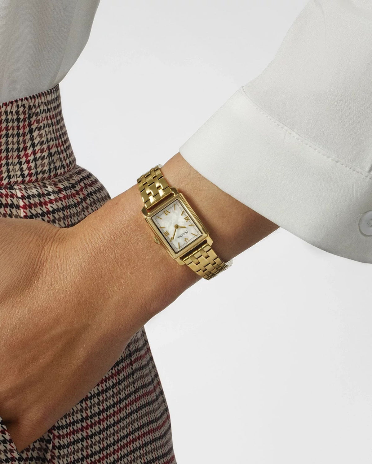 Bulova Sutton White Mother of Pearl Women's Watch (97L177), worn