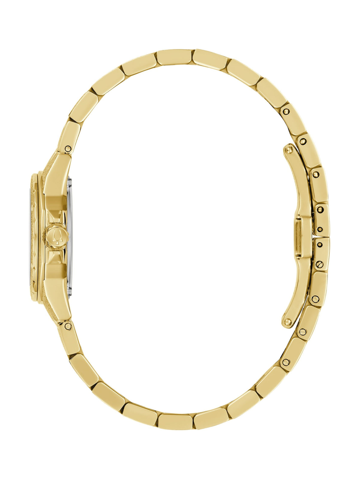 Bulova Series A 97L192 women's quartz watch, champagne dial, side view