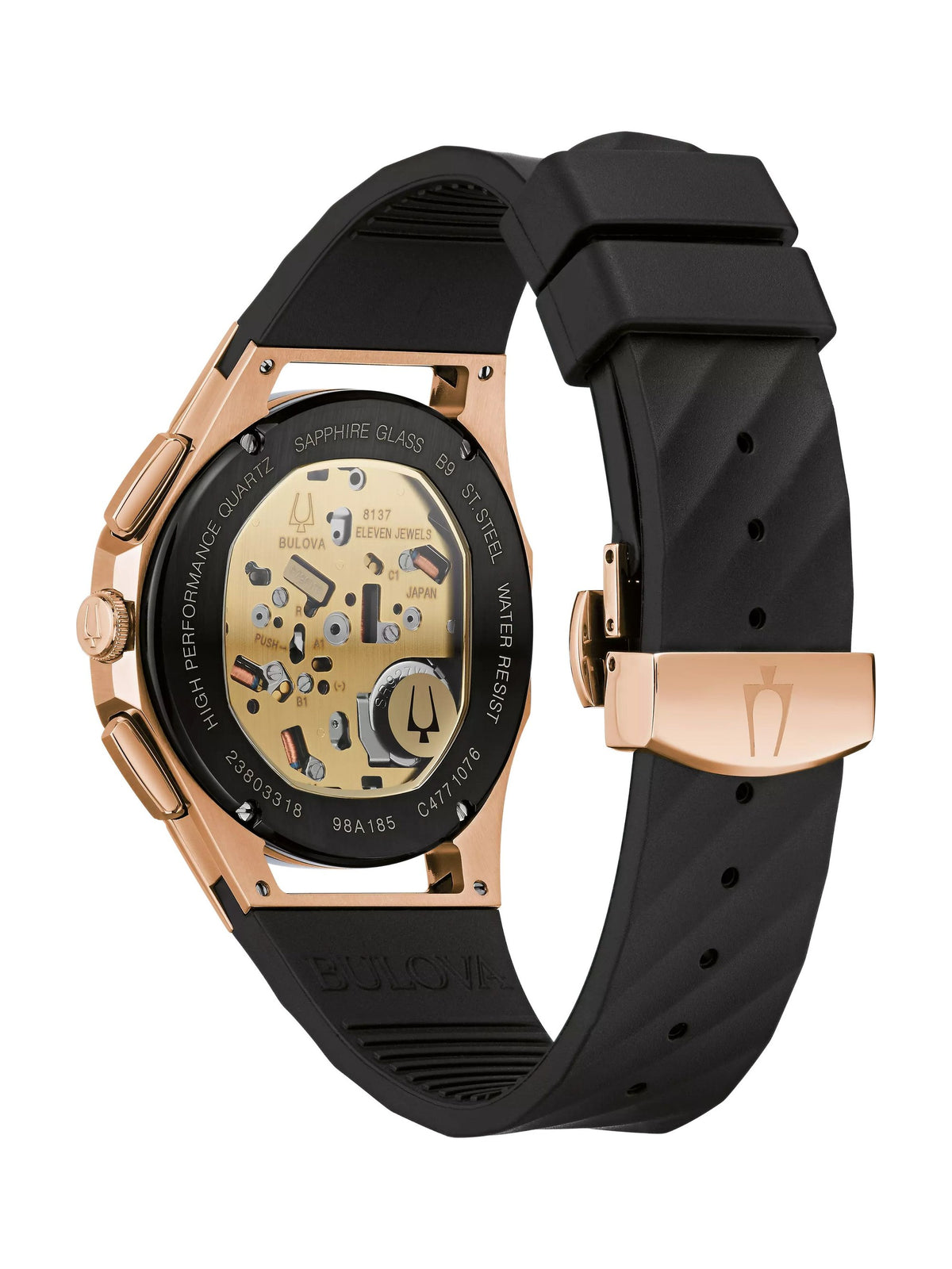 Bulova Curv Black Men's Watch (98A185), case back