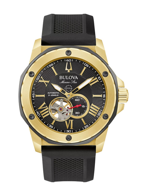 Bulova Marine Star Series A 98A272 men's automatic watch, black dial